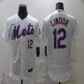 Nike New York Mets #12 Francisco Lindor white Flexbase Authentic Collection Jersey-BD