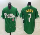 Nike Philadelphia Phillies #7 Trea Turner green majestic baseball jersey -BD 01