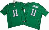 Philadelphia Eagles 11# A.J. Brown green Nike Vapor F.U.S.E. Limited Jersey big size