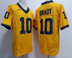 Michigan Wolverines #10 Tom Brady yellow College Football Limited Jersey 03