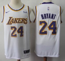 Nike Los Angeles Lakers #24 Kobe Bryant white basketball jerseys-S8