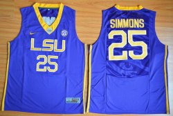 LSU Tigers Ben Simmons 25 NCAA Basketball Jersey - Purple