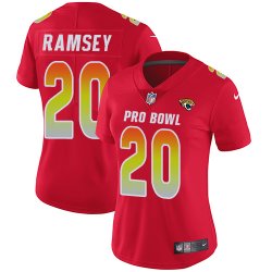 Women Nike Jacksonville Jaguars #20 Jalen Ramsey red 2018 pro bowl Color Rush Limited Jersey