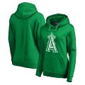 Women's Los Angeles Angels of Anaheim Fanatics Branded Kelly Green St. Patrick's Day White Logo Pullover Hoodie