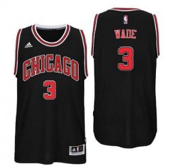 Chicago Bulls #3 Dwyane Wade Black Stitched NBA Jersey