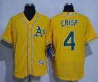 2016 Oakland Athletics Coco Crisp #4 yellow Flexbase Authentic Collection Jersey