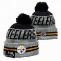 2024 Pittsburgh Steelers gray black NFL Sports Cuffed Knit Hats 01