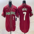 2023 World Cup Mexico #7 Julio Urias red majestic baseball jerseys 94