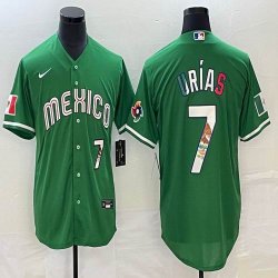 2023 World Cup Mexico #7 Julio Urias green red majestic baseball jerseys 38