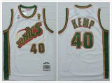 Seattle SuperSonics #40 Shawn Kemp white Classical nba Jersey