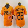 Women Nike Pittsburgh Pirates #22 Andrew McCutchen Yellow MLB baseball Jerseys city version 01