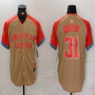 American League #31 Riley Greene Nike Cream 2024 MLB All-Star Game Limited Jersey 01