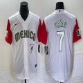 2023 World Cup Mexico #7 Julio Urias white red majestic baseball jerseys 63