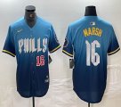 Nike Philadelphia Phillies #16 Marsh skyblue majestaic baseball jersey city version-BD 02