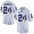 Custom Penn State #24 Miles Sanders white fashion college football jersey