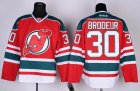 NHL New Jersey Devils #30 BRODEUR Red Green Jersey