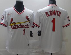 Nike St.Louis Cardinals #1 Ozzie Smith white majestic MLB Jerseys-BD