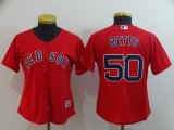 Women Boston Red Sox #50 Mookie Betts red majestic baseball Jersey