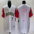 2023 World Cup Mexico #7 Julio Urias white red majestic baseball jerseys 79