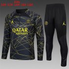 2023-2024 Paris Saint-Germain club black soccer uniforms with long shorts E698#.