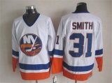 New York Islanders 31 Billy Smith white CCM ice hockey jersey