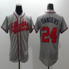 2016 Atlanta Braves #24 Deion Sanders Grey elite MLB baseball Jersey