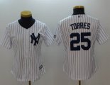 Women New York Yankees #25 Torres white majestic baseball jerseys