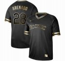 Nike Colorado Rockies #28 Nolan Arenado black gold baseball jersey