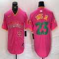 Nike San Diego Padres #23 Fernando Tatis Jr. pink MLB Baseball jerseys Joint name-BD 01