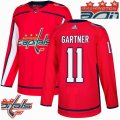 Custom Adidas Washington Capitals #11 Mike Gartner red hockey Champion version