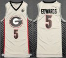 Georgia Bulldogs #5 Anthony Edwards gray College Basketball Jerseys-JD