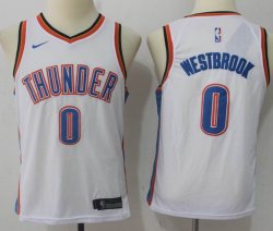 Youth Nike Oklahoma City Thunder #0 Russell Westbrook white nba jersey