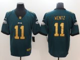 Nike Eagles #11 Carson Wentz green gold Color Rush Limited Jerseys