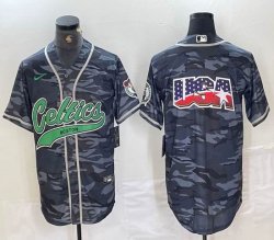 Nike Boston Celtics blank gray camo baseball jerseys Joint name-BD