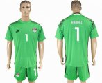 2018 World Cup Egypt team #1 HADARI green goalkeeper soccer jersey