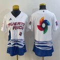 Youth Puerto Rico Baseball blank White 2023 World Baseball Classic Replica Player Jersey 07