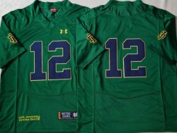 Notre Dame Fighting Irish #12 Green College Football Jersey-PNS