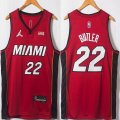 Jordan Logo Miami Heat #22 Jimmy Butler Red nba basketball jerseys 75th-XD