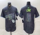 Nike Tampa Bay Rays Brandon Lowe black majestic baseball jersey city version 04