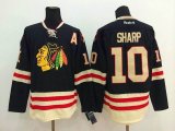 reebok Chicago Blackhawks 10 Patrick Sharp black Ice hockey Jerseys A patch