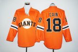 San Francisco Giants #8 Matt Cain Orange Long Sleeve Stitched Baseball Jersey