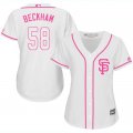 2017 Women San Francisco Giants #58 Beckham white majestic mlb jersey