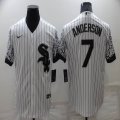 Nike Chicago White Sox #7 Anderson white majestic Baseball Jersey Gradient -BD