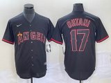 Nike Los Angeles Angels #17 Shohei Ohtani black majestic baseball jerseys-BD 01