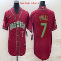 Custom 2023 World Cup Mexico number and name red green majestic baseball jerseys