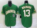 Nike San Diego Padres #13 Manny Machado green MLB Baseball jerseys Joint name-BD 01