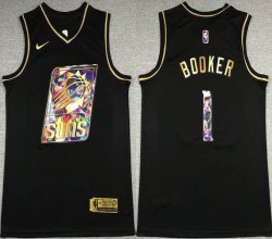 Nike Phoenix Suns #1 Devin Booker black nba basketball jersey Diamond Edition -XD