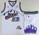 Utah Jazz #32 Karl Malone white NBA basketball suits