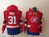 2017 Montreal Canadiens #31 Carey Price red hockey Hooded Sweatshirt