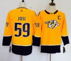 Women Adidas Nashville Predators #59 Roman Josi yellow hockey jersey